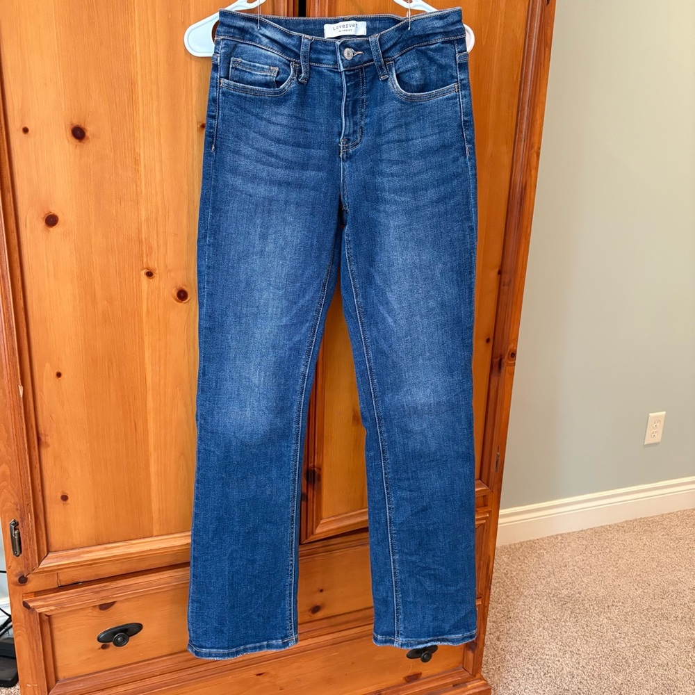 Stylish Boot Cut Women's Jeans in Deep Blue - Picture 2 of 7